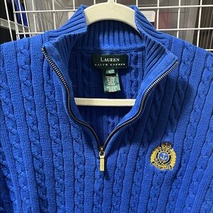 Lauren by Ralph Lauren Wonen’s Blue Cable Knit Sweater